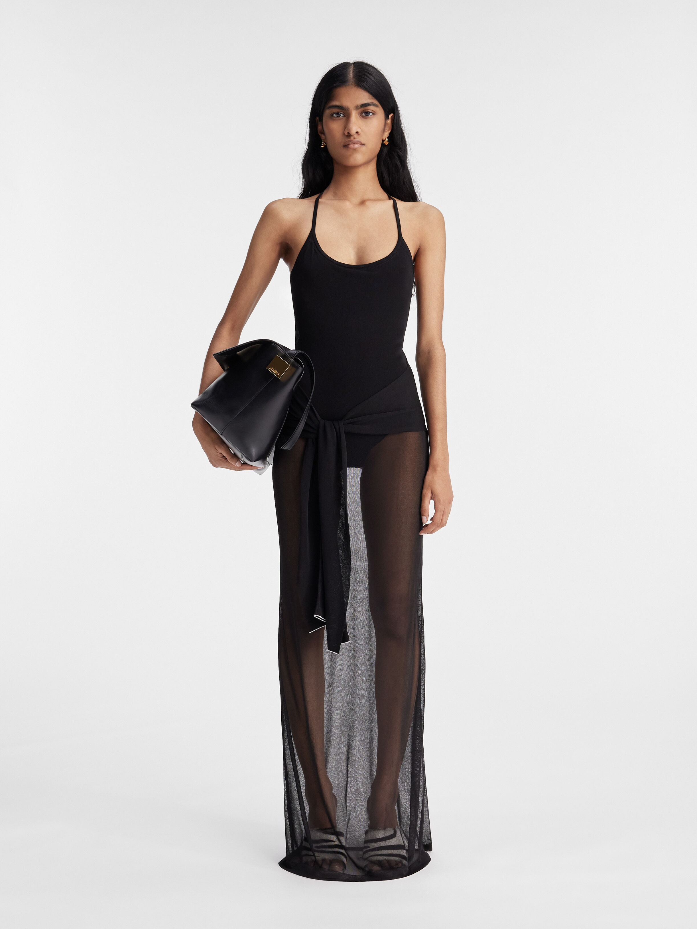 

Платье-саронг JACQUEMUS The Nodo knit dress, черный