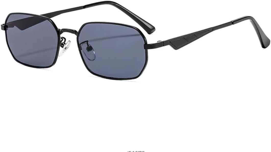 

Ретро-солнцезащитные очки в многоугольной металлической оправе для женщин, роскошные классические мужские очки для активного отдыха, вождения, рыбалки, с защитой от УФ-излучения UV400 TVTBBVV, Black Gray