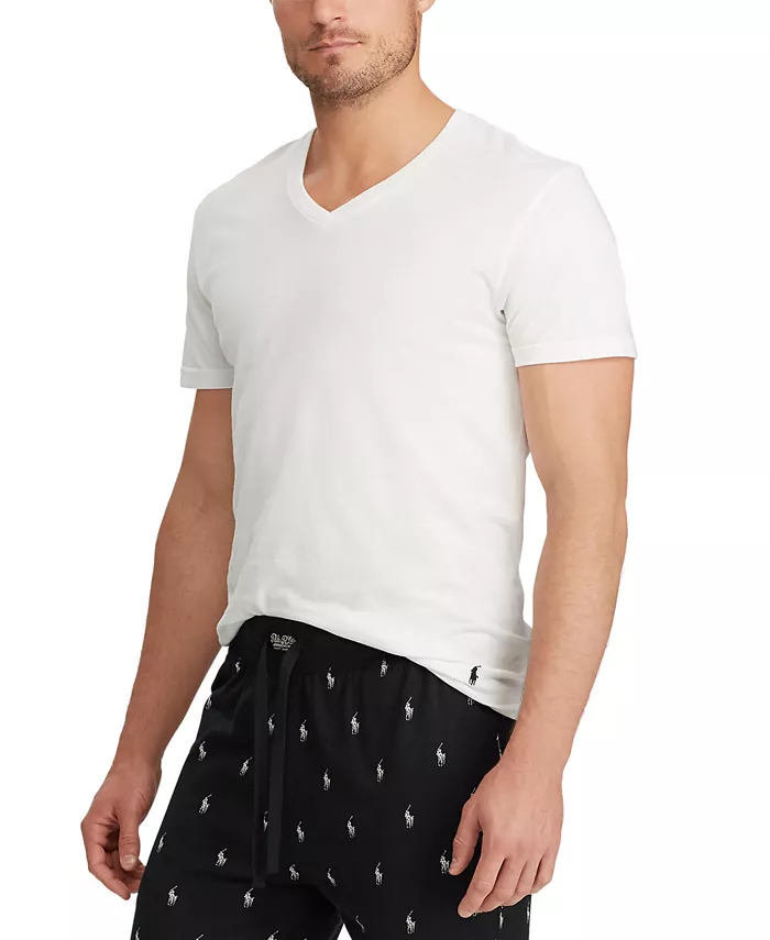 

Мужские майки с V-образным вырезом Big and Tall, 3 шт Polo Ralph Lauren, белый
