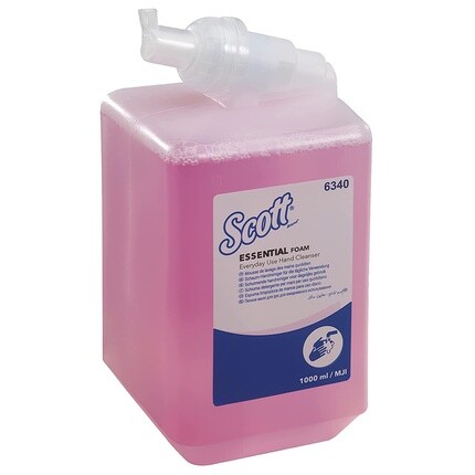 Пенное мыло Essential Daily Use 6340 — парфюмированное мыло для рук — 1 литр розового кассетного очистителя для рук (всего 1 л), Scott