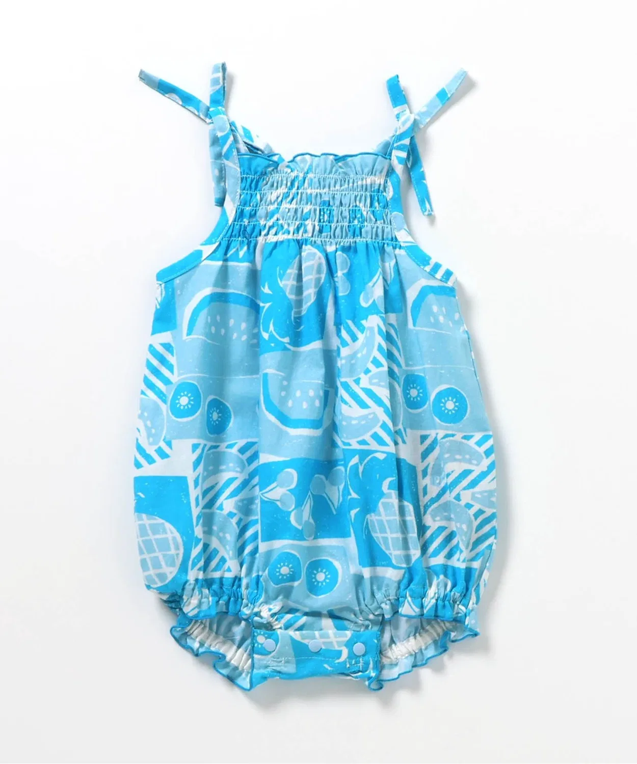 Боди-комбинезон с полным принтом BREEZE Tropical Baby, 100% хлопок, голубой — фото 4