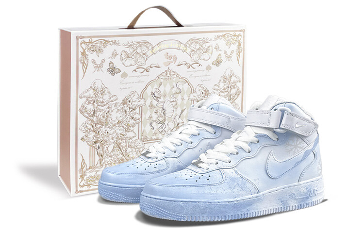 

Кроссовки Nike Air Force 1 Skateboard Shoes Men High-Top Blue/White