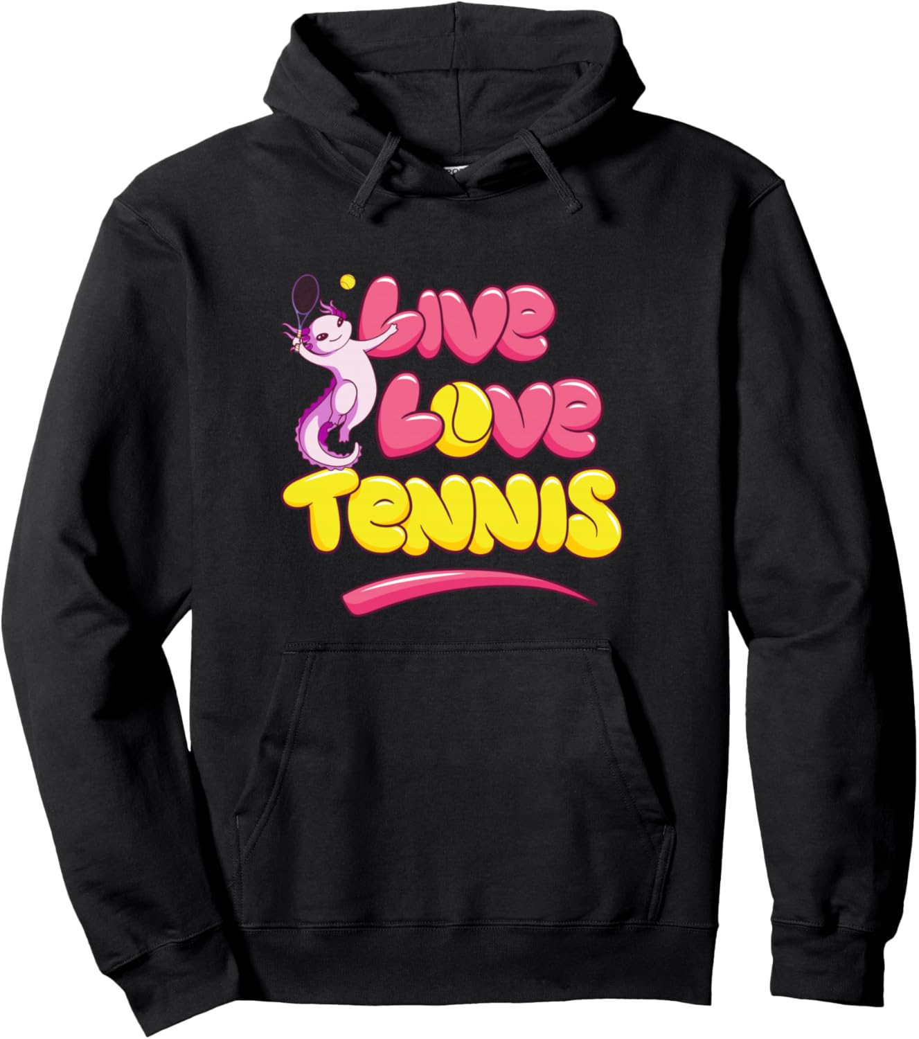 

Аксолотль теннис, теннисный мяч, теннисист, теннисная толстовка, черная Tennis Accessories Gifts Shirts