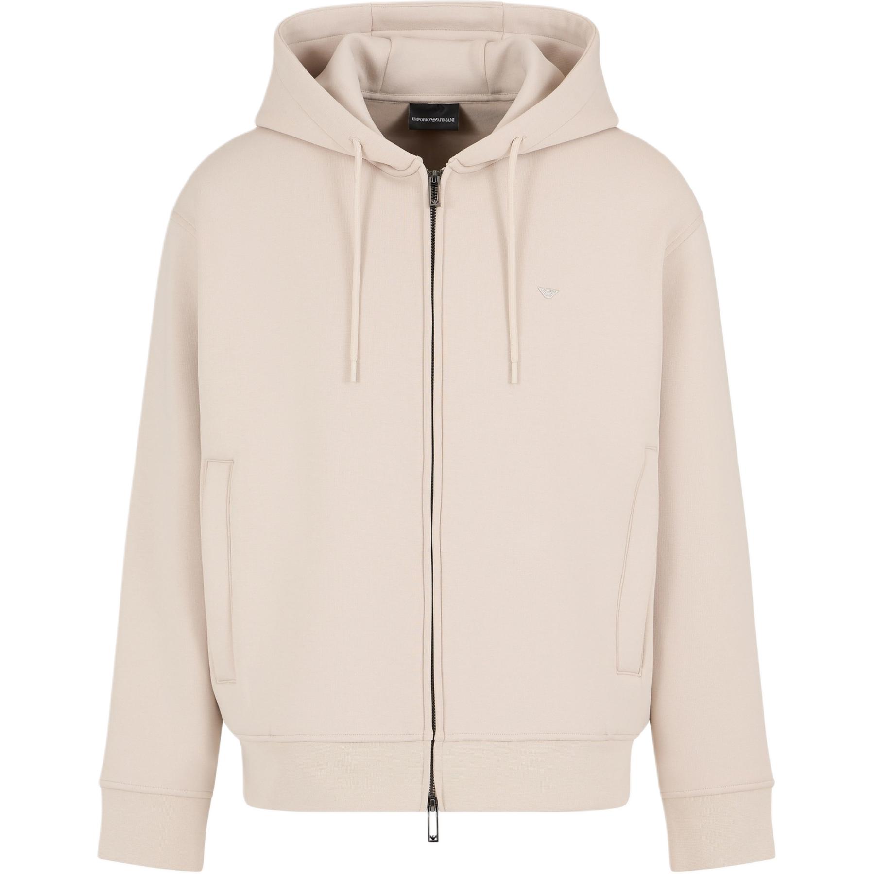 

EMPORIO ARMANI Худи с молнией из джерси с лайоселлом, Beige