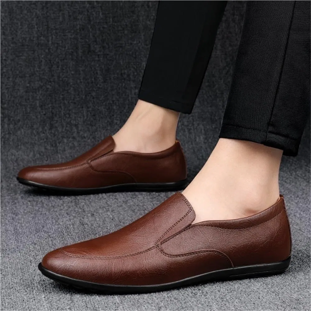 Лоферы кожаные остроносые Formal Loafers, коричневый DHFIRUFSHLO — фото 2