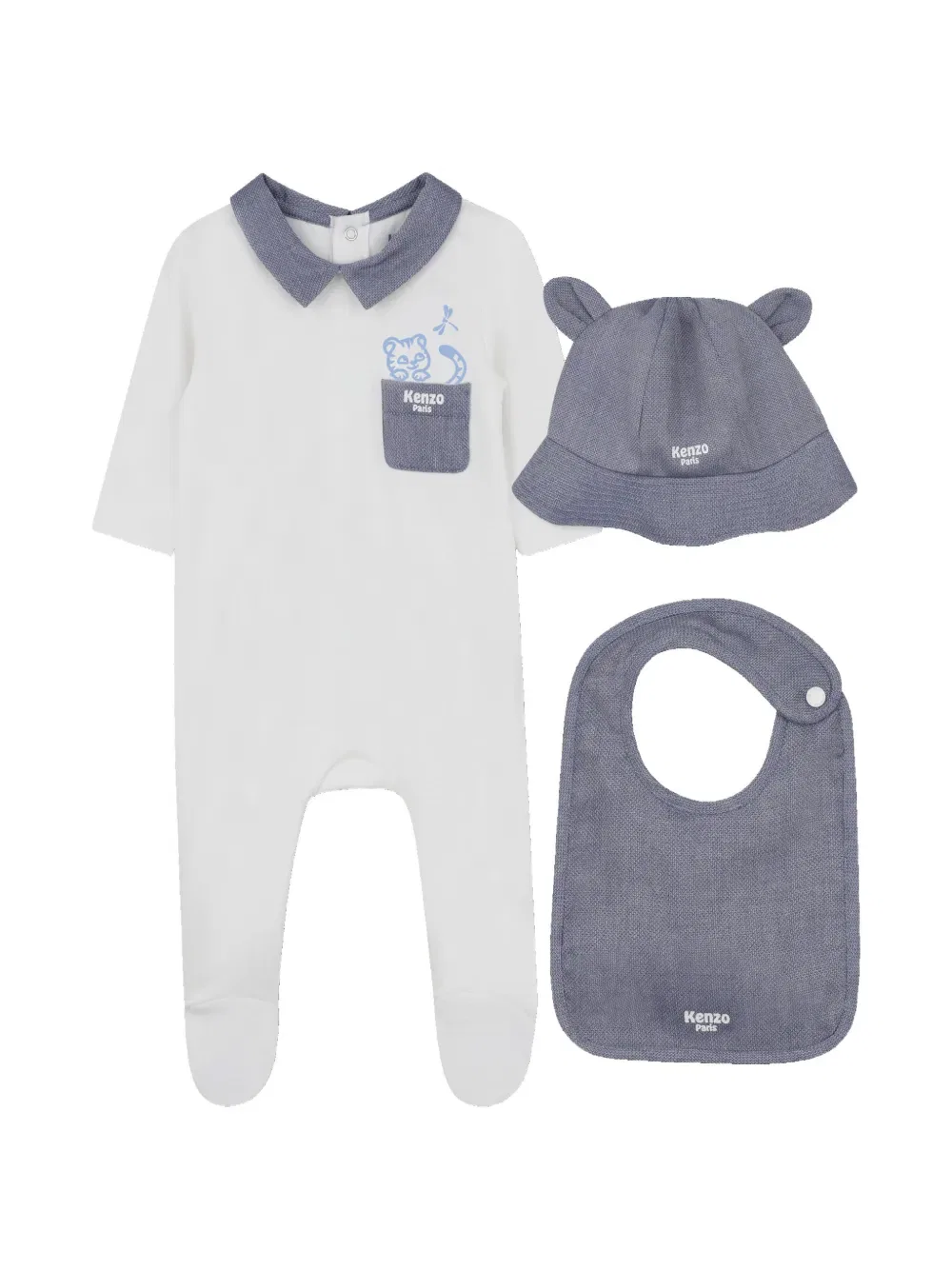 Комплект детского комбинезона с логотипом Kenzo Kids, белый