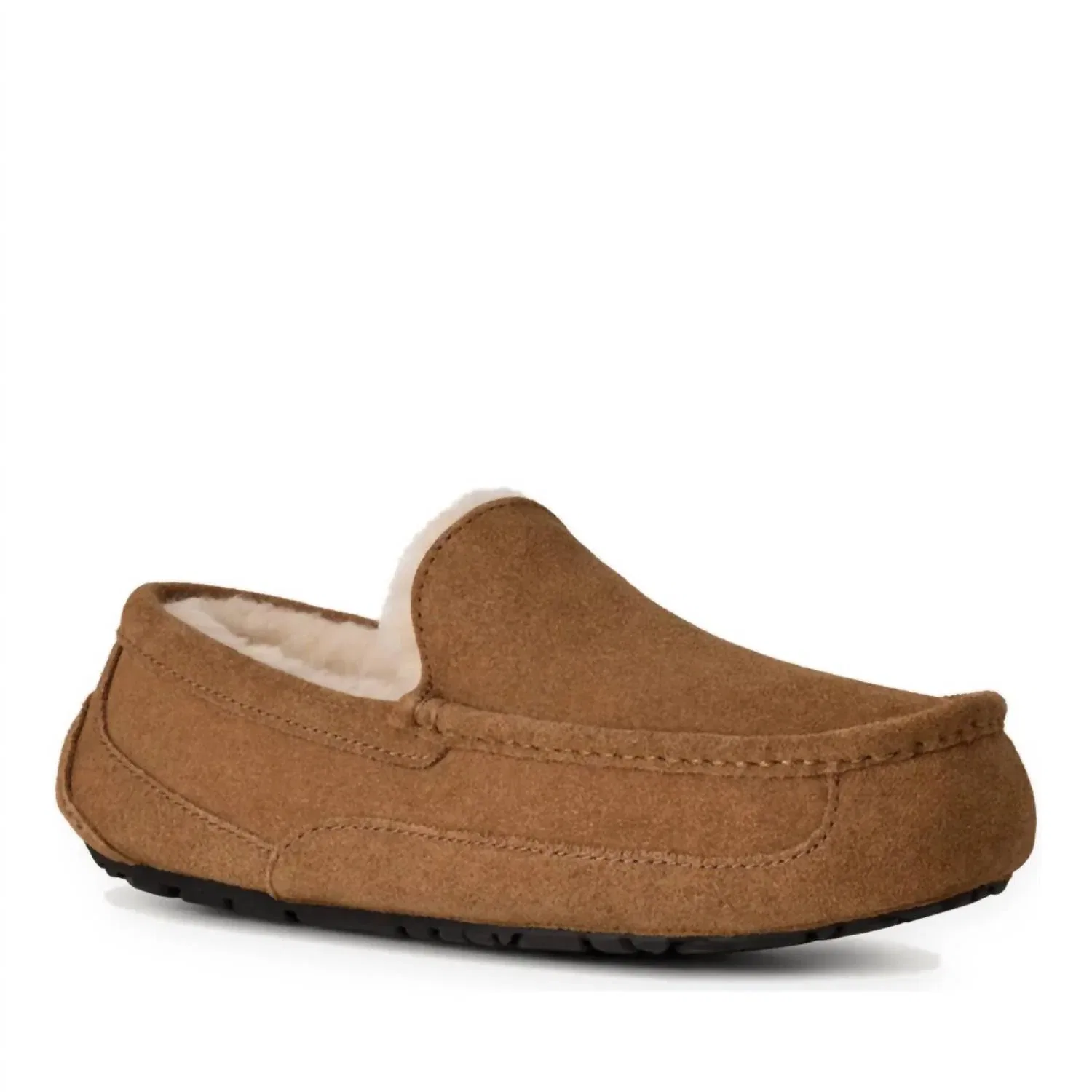 UGG Мужские замшевые тапочки Ascot с закрытым носком, цвет каштановый