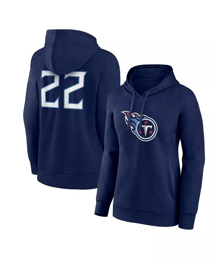 

Женский пуловер с капюшоном с именем и номером игрока Derrick Henry Navy Tennessee Titans Fanatics