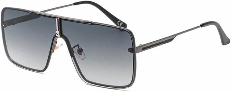 

Большие цельные солнцезащитные очки для мужчин в стиле панк с металлической оправой, солнцезащитные очки для женщин и мужчин, защита от УФ-излучения UV400 MTZJH, C6 Gray Green