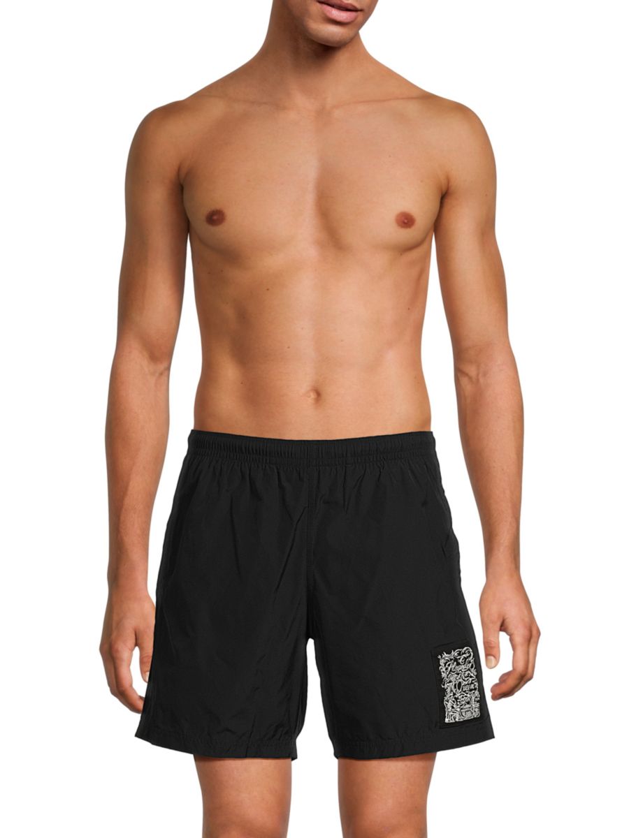 

Плавки с вышитым логотипом McQueen, черный