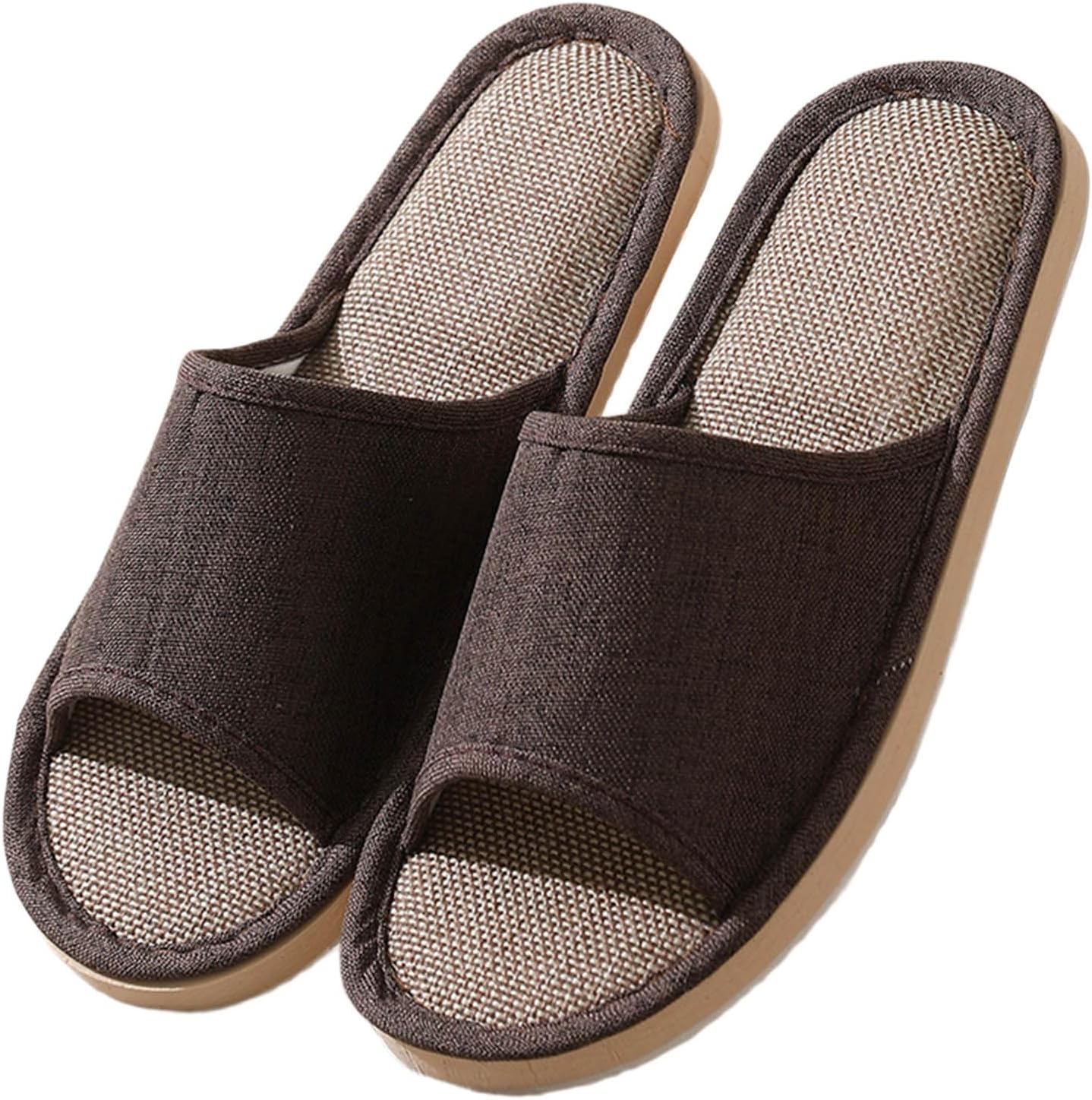 

Унисекс домашние тапочки из хлопка с открытым носком, с мемори-пеной, для женщин и мужчин, нескользящие теплые тапочки, комфортные японские домашние тапочки для осени Generic, Bronze