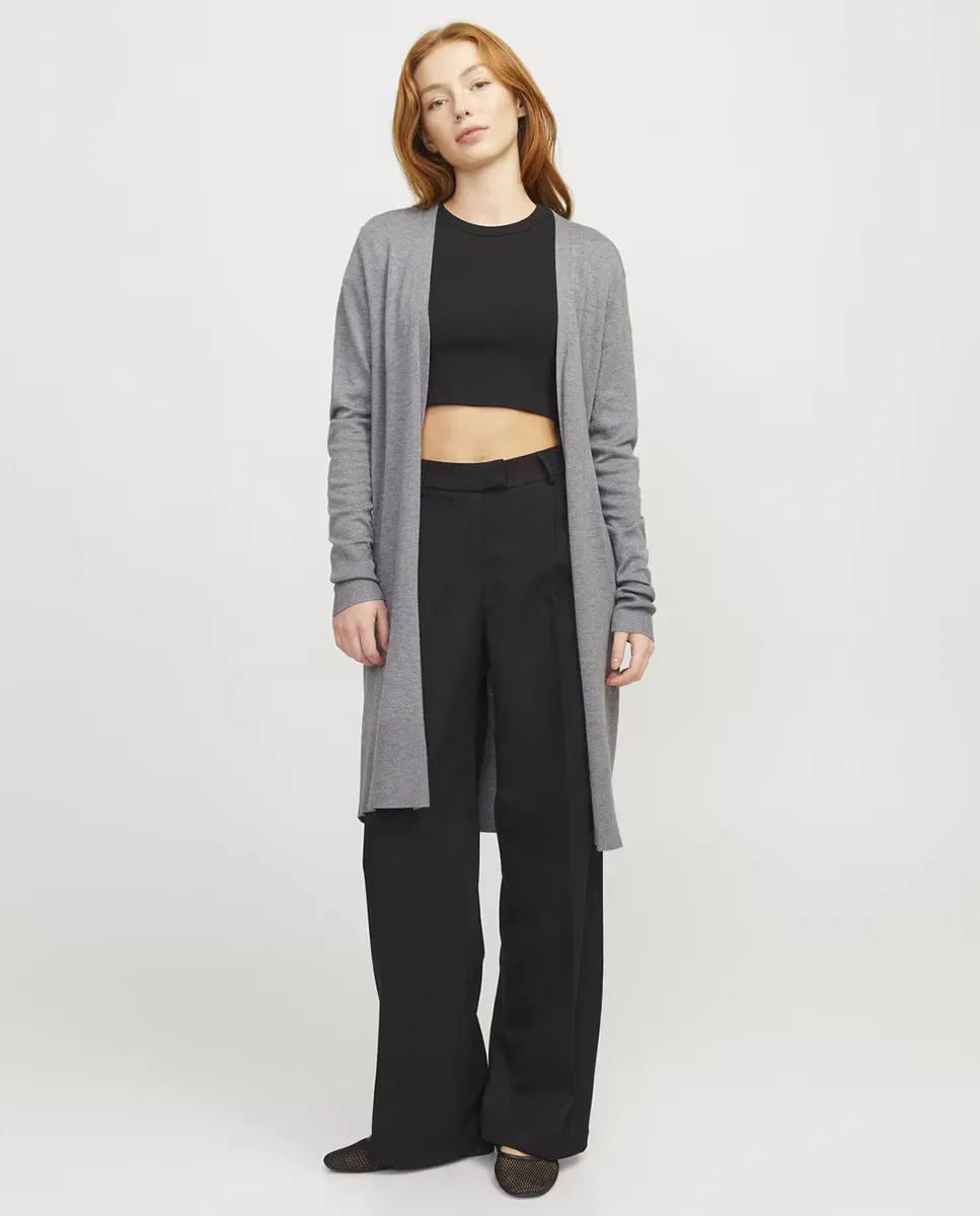 

Женский длинный кардиган тонкой вязки Jack & Jones, серый