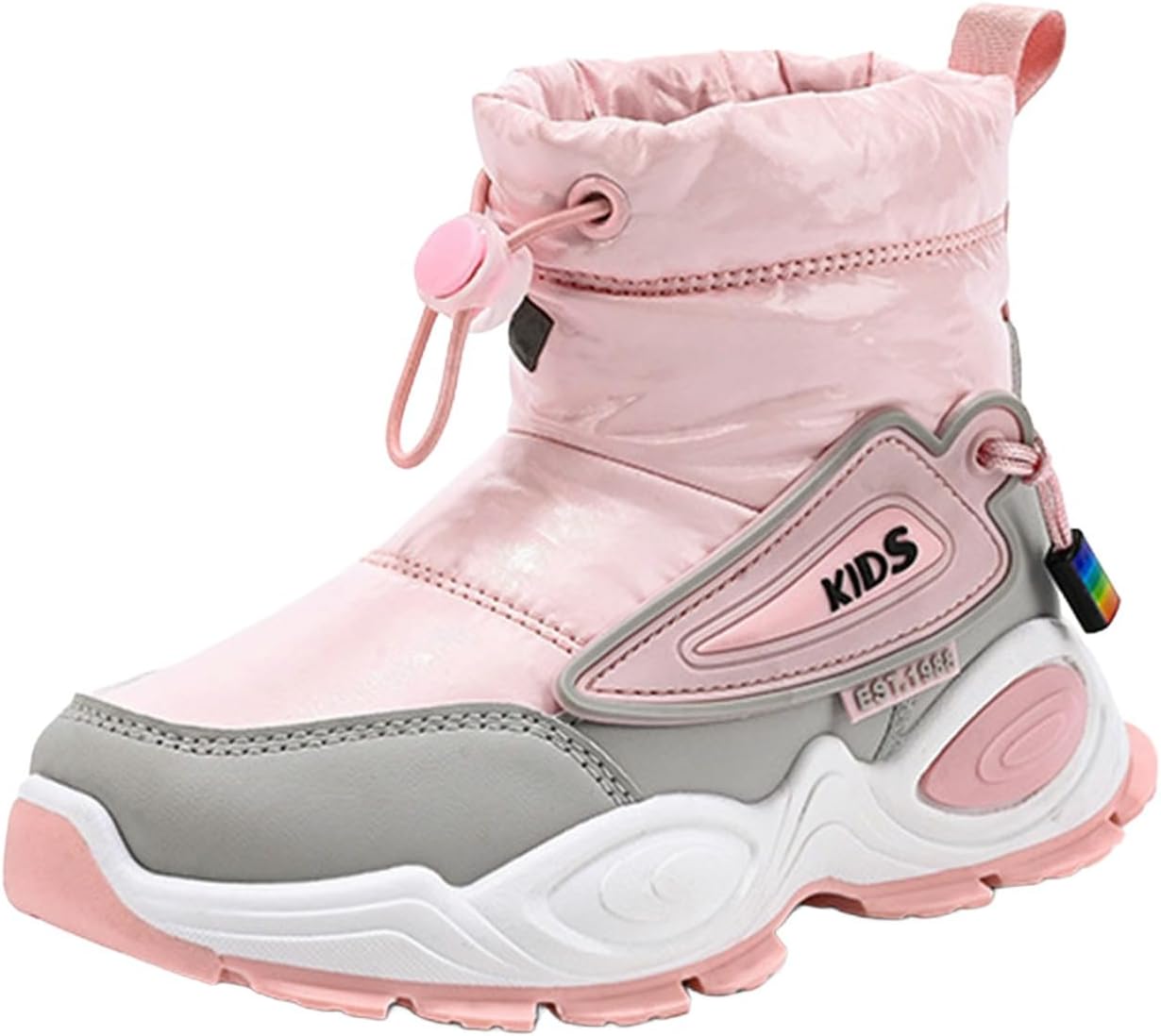 

Детские зимние ботинки для девочек и мальчиков, полусапожки с утеплителем, водонепроницаемые, с противоскользящей подошвой, теплые, на платформе, для прогулок и походов на открытом воздухе Generic, Pink