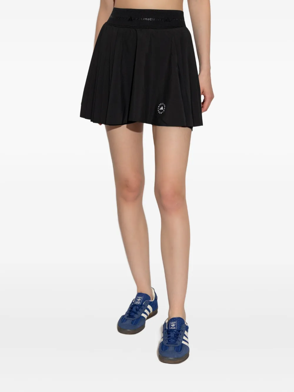 Мини-юбка с плиссировкой и логотипом Adidas by Stella McCartney, черный — фото 3