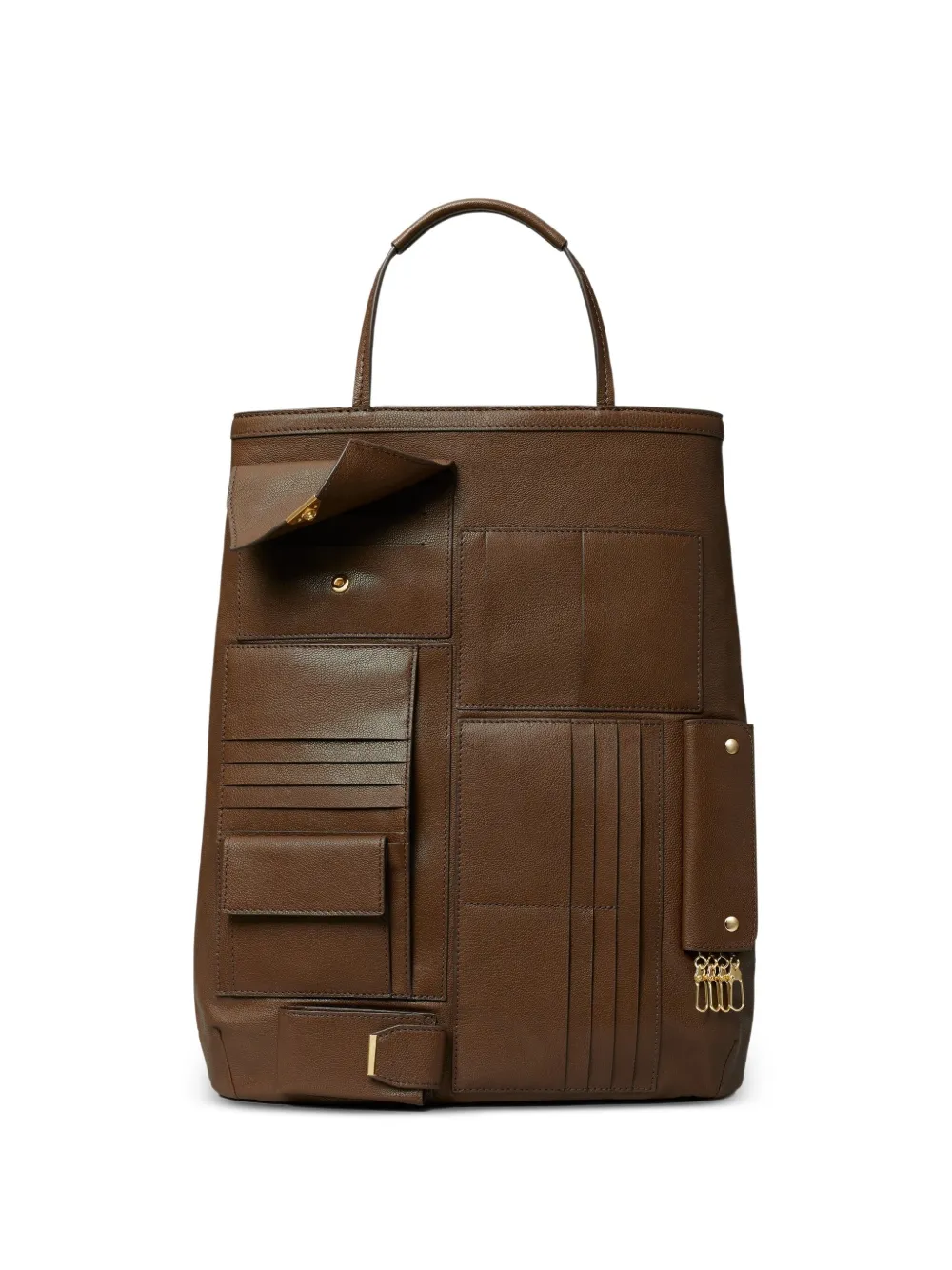 

Сумка-тоут с карманами Tory Burch, коричневый