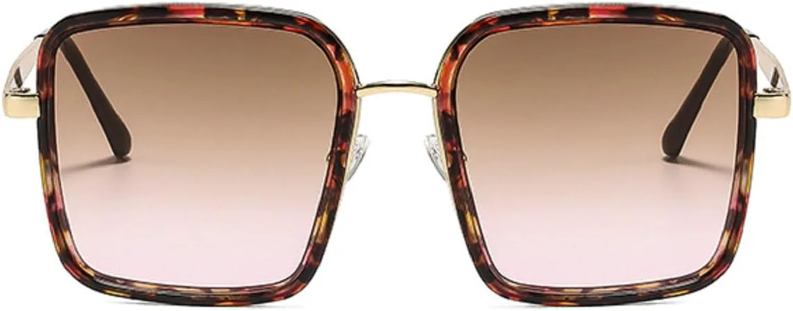 

Солнцезащитные очки в стиле ретро 70-х для женщин и мужчин, модные квадратные солнцезащитные очки-пилот, винтажные дизайнерские очки 2025 года mincl, Tea Pink