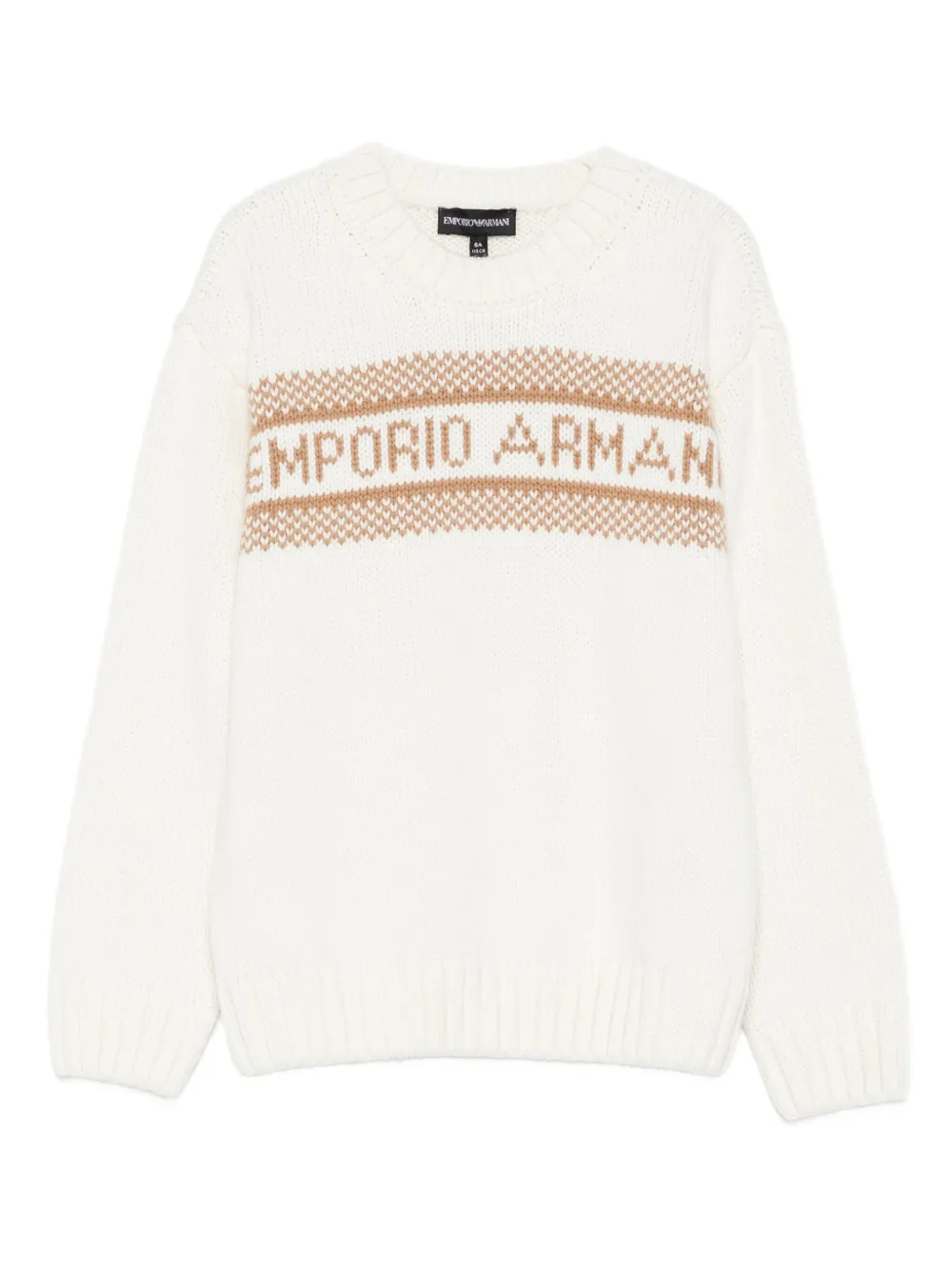 

Свитер из смесовой шерсти с логотипом Emporio Armani Kids, белый
