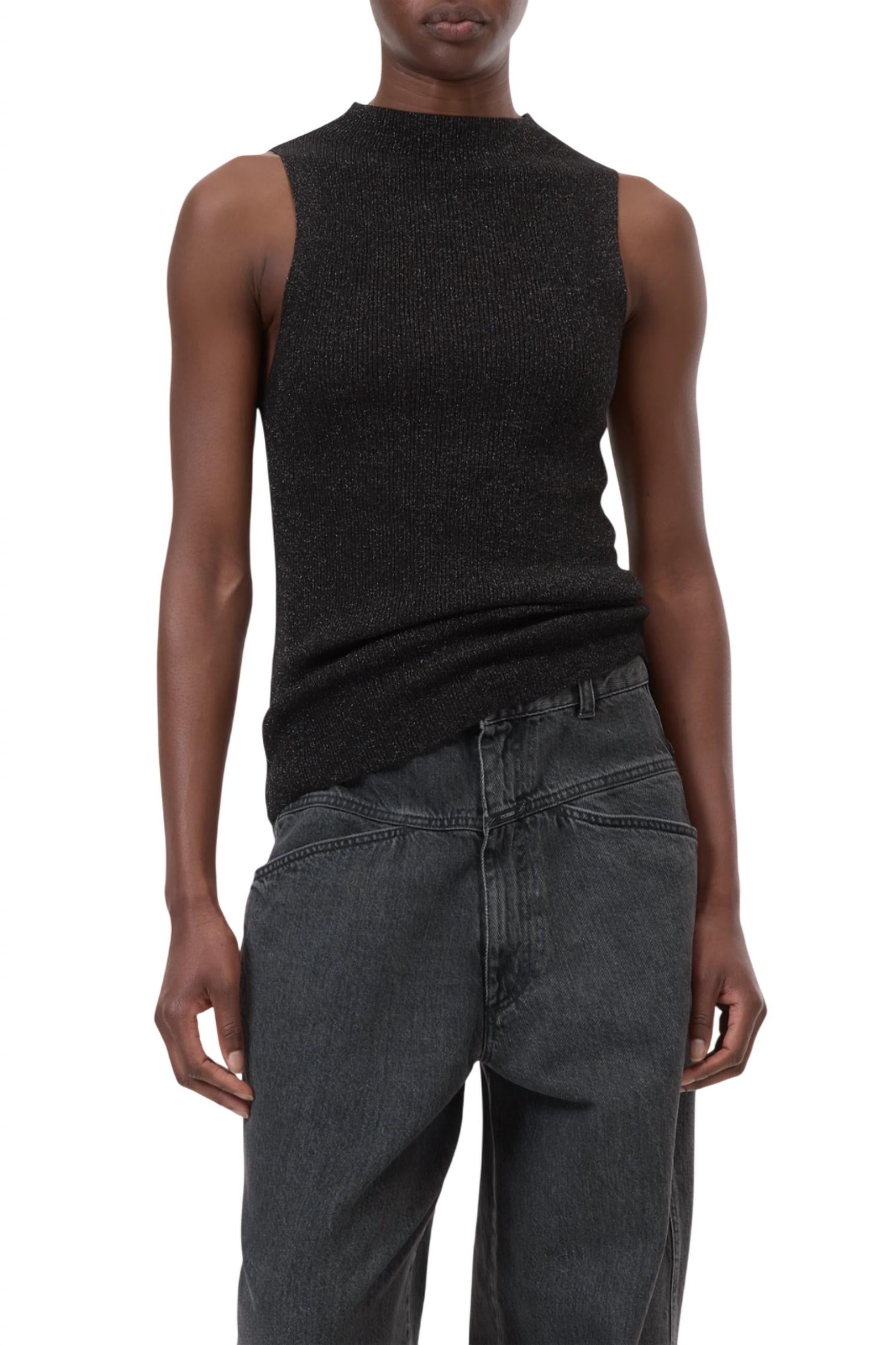 

CLOSED Топ без рукавов из люрекса, черный