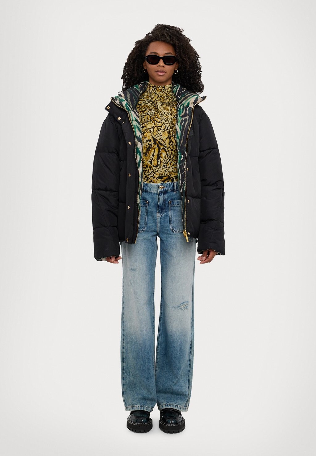 

Джинсы свободного кроя STRAIGHT HIGH LOOSE FIT Just Cavalli, темно-синий