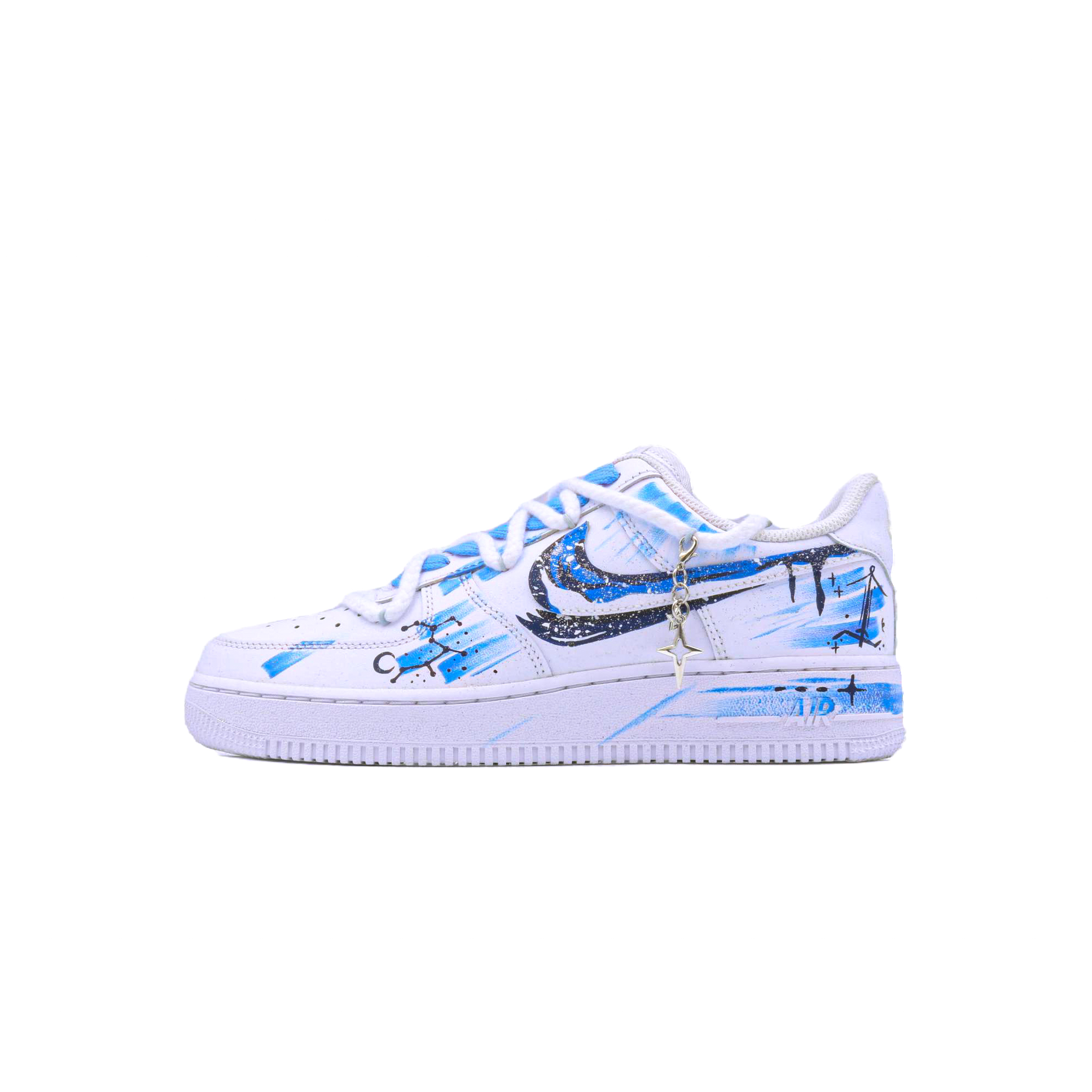 

Детские кроссовки для скейтбординга Air Force 1 для начальной школы Nike, белый/синий
