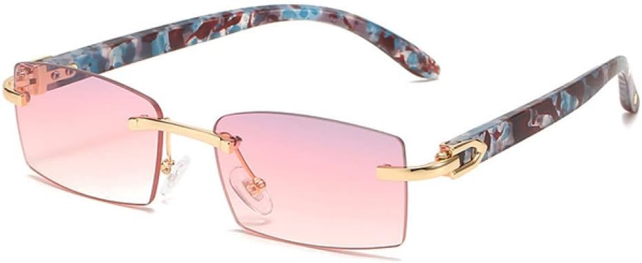 

Модные маленькие прямоугольные женские солнцезащитные очки в винтажном стиле, без оправы, прозрачные, с градиентом цвета океана, мужские солнцезащитные очки UV400 generic, Pattern Purple Pink