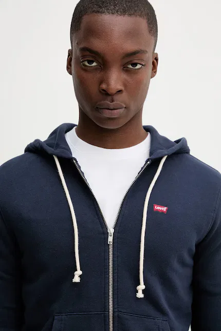 Худи на молнии хлопковое The Original Hm Zip Up Levi's, синий — фото 4