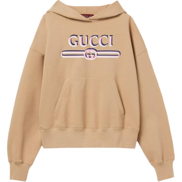 

Худи с принтом логотипа GUCCI, коричневый