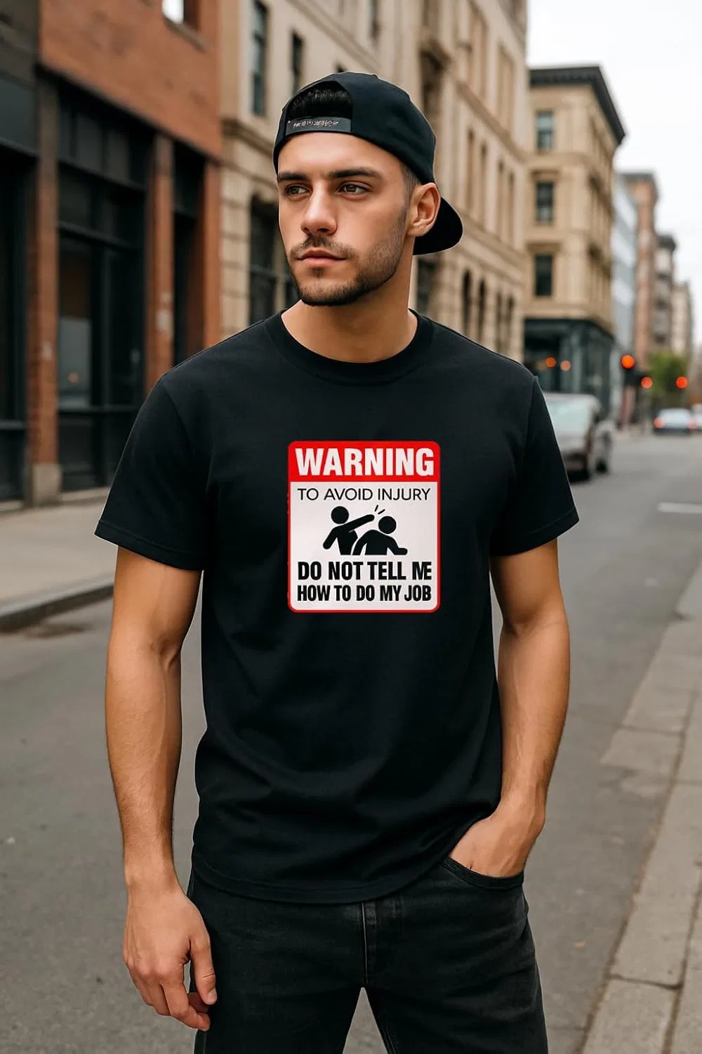 Generic Футболка с надписью "Warning Do Not Tell Me How to Do My Job" - юмористическая футболка с саркастичным принтом - унисекс черная футболка S-XXL — фото 3