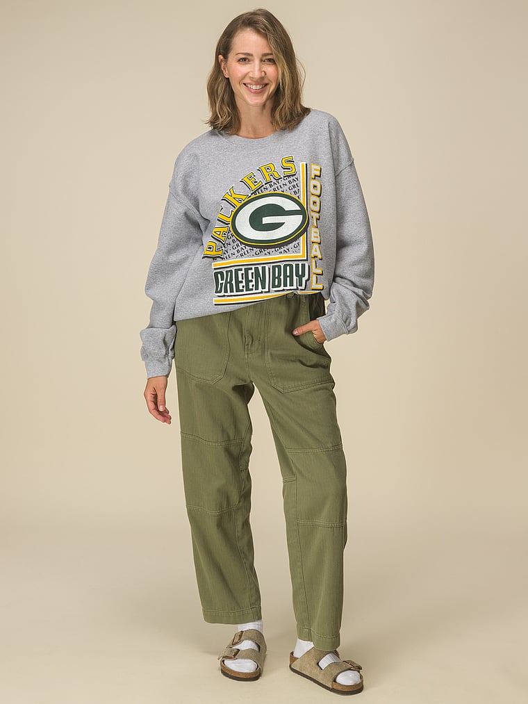 

Флисовая толстовка команды бэкфилда Packers Junk Food Clothing, heather grey-packers