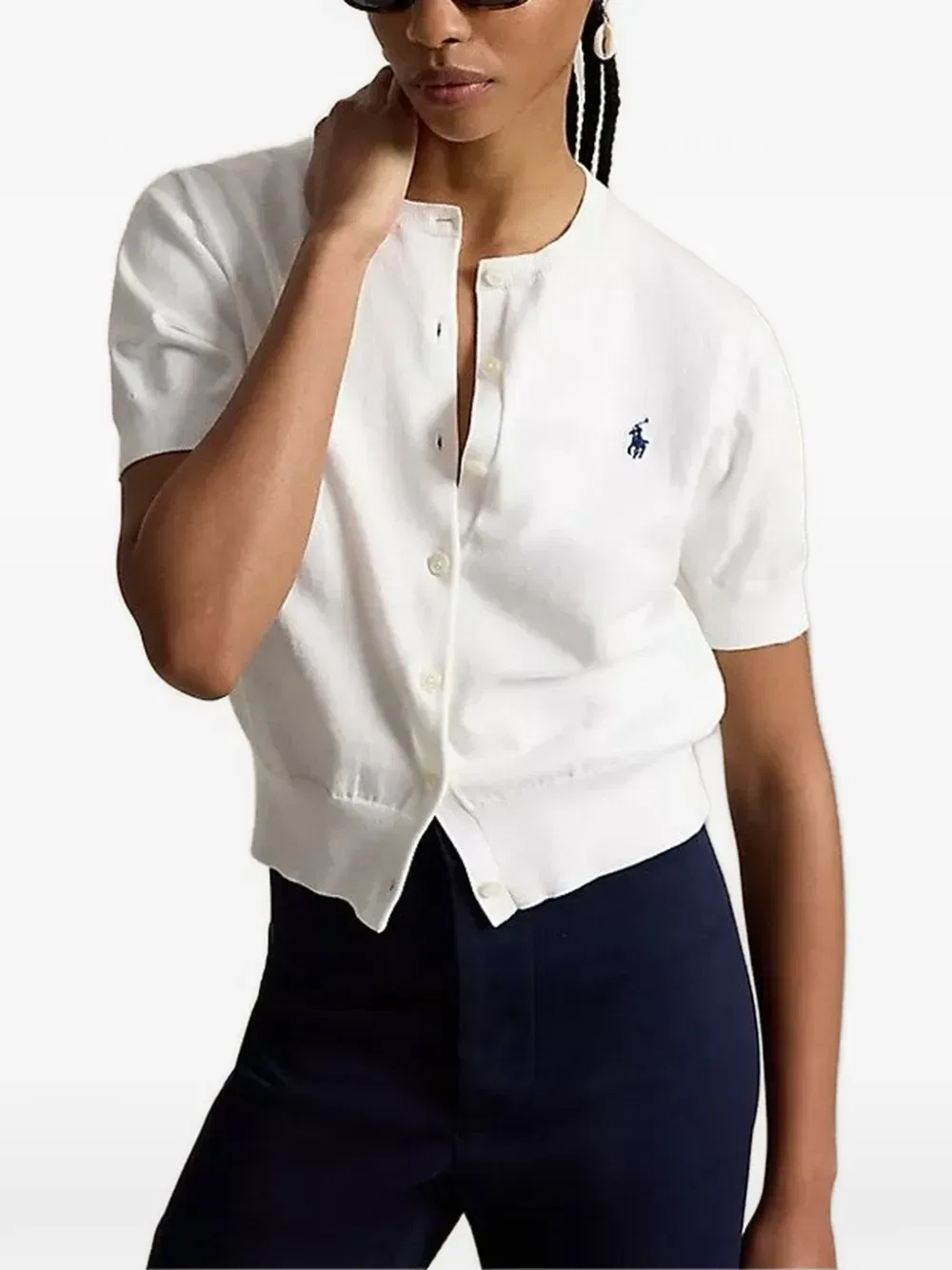 Кардиган с логотипом на пуговицах Polo Ralph Lauren, белый