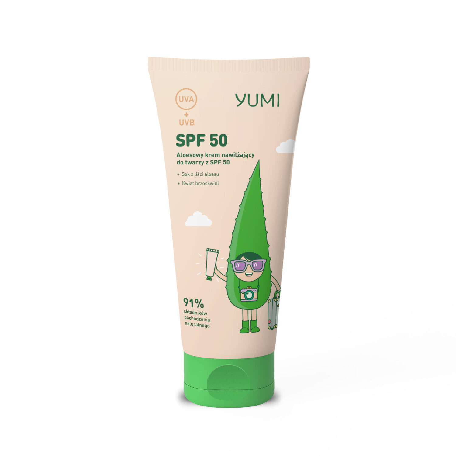 

Крем увлажняющий с алоэ с spf50 для лица Yumi, 50 мл