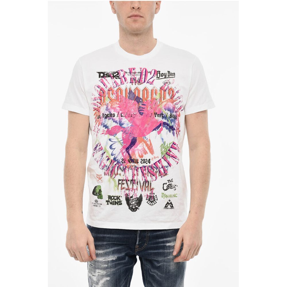 

Футболка с круглым вырезом и принтом Dsquared2, White