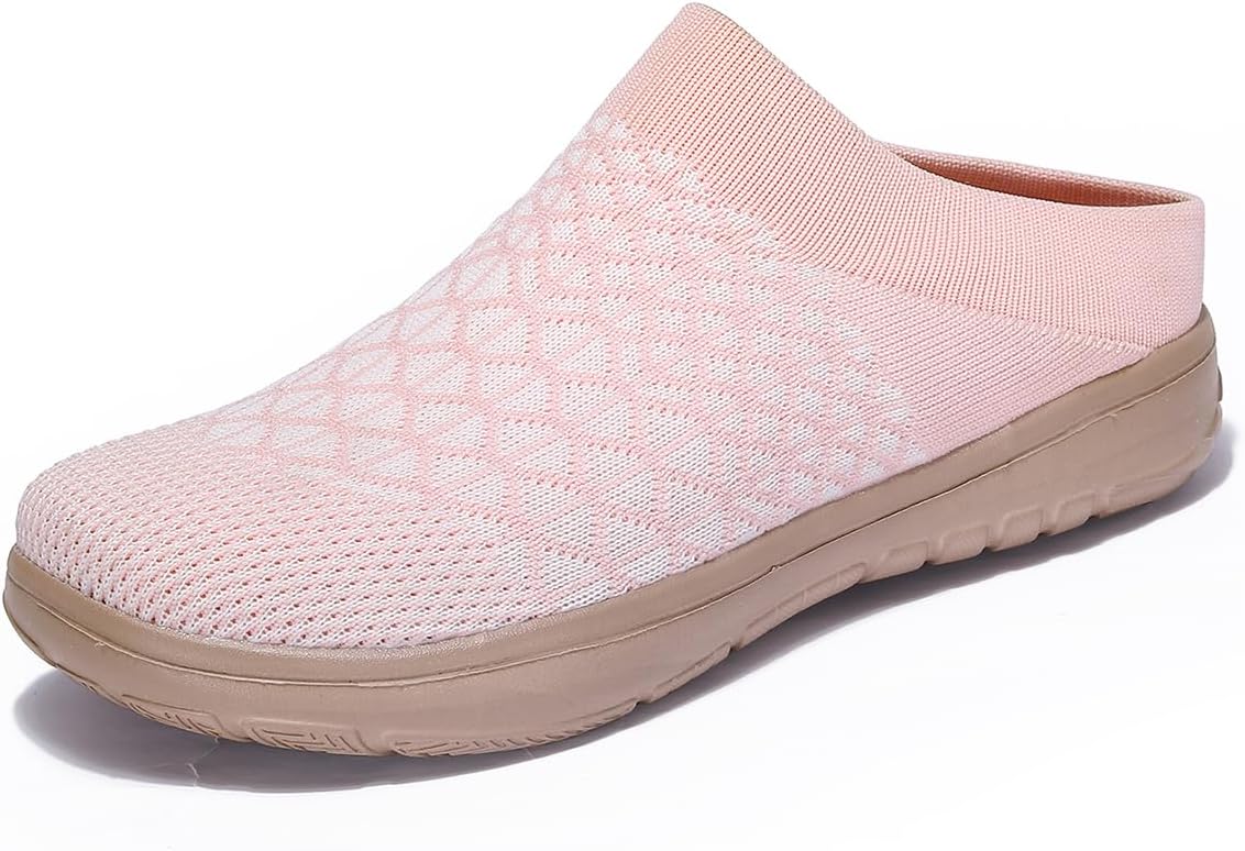 

Легкие сабо с мягкой подошвой для женщин и мужчин - дышащий вязаный верх, мягкая амортизирующая подошва, удобные для дома и улицы Stuweki, розовый