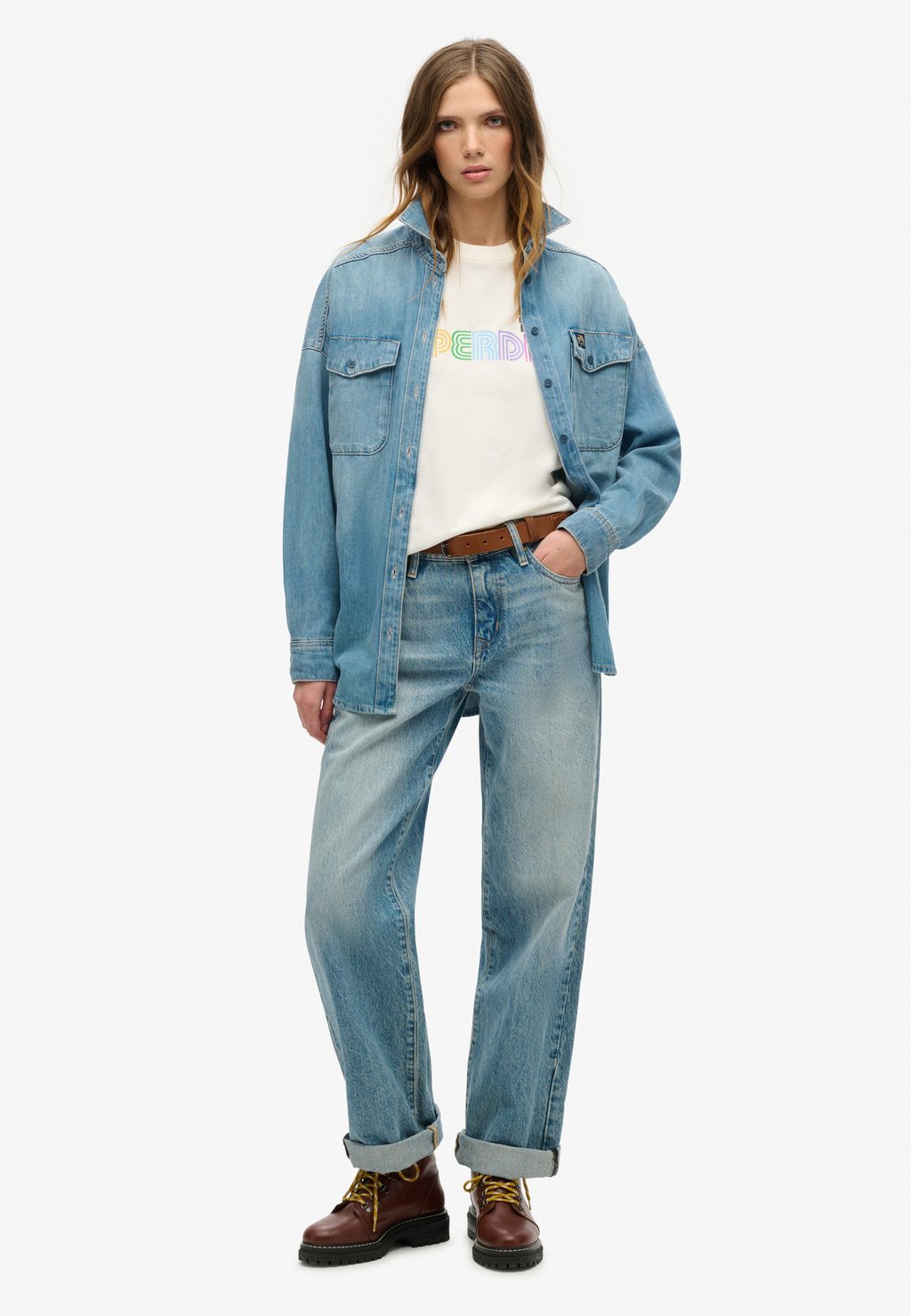

Футболка с принтом RAINBOW LOGO Superdry, молочный