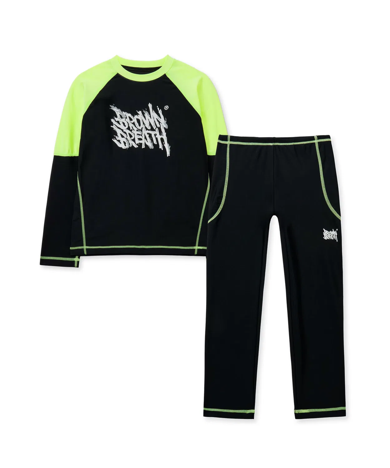 Детский чёрный комплект рашгарда с цветными блоками от Brownbreath Kids — фото 3