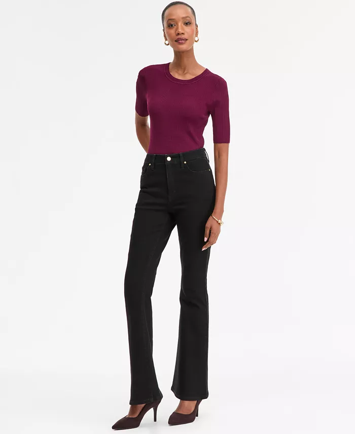 

Женские джинсы с завышенной талией и расклешенными штанинами, 0P-18 I.N.C. International Concepts, черный