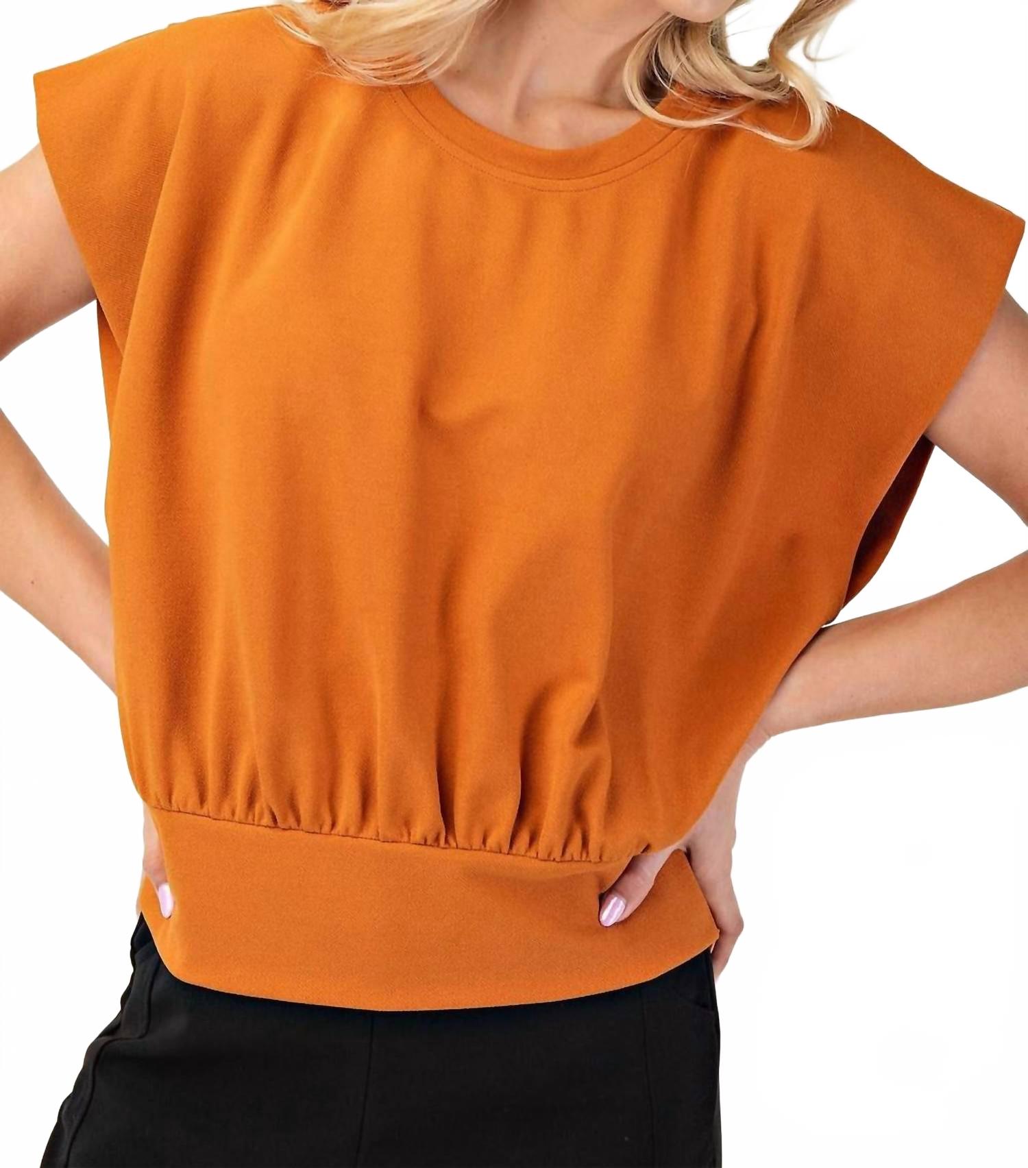 

Кейт Джерси топ с коротким рукавом в рыжем цвете GLAM, Rust