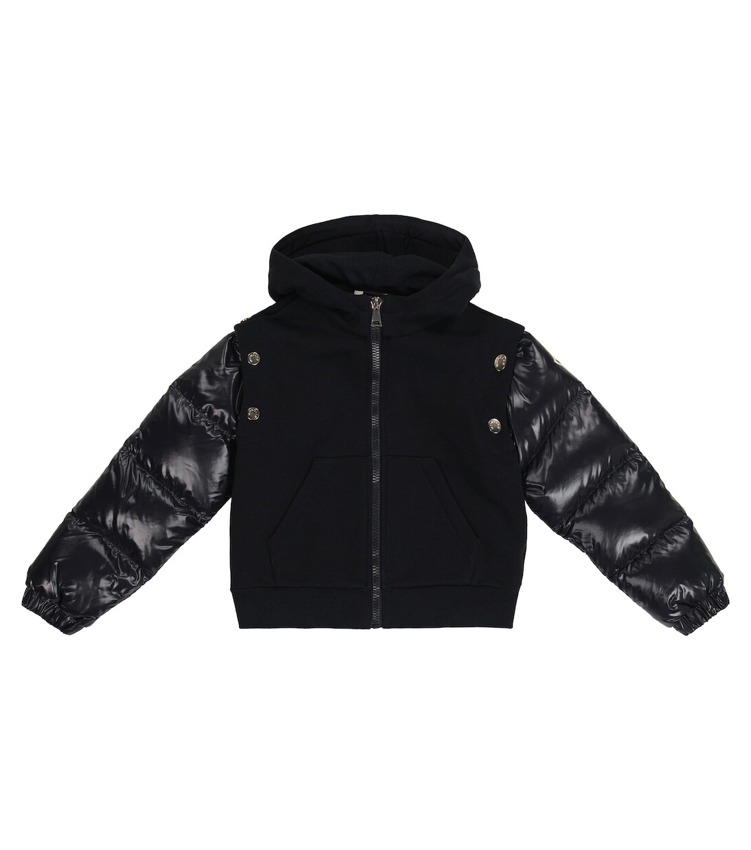 

Толстовка с капюшоном из смесового хлопка на молнии Moncler Enfant, синий