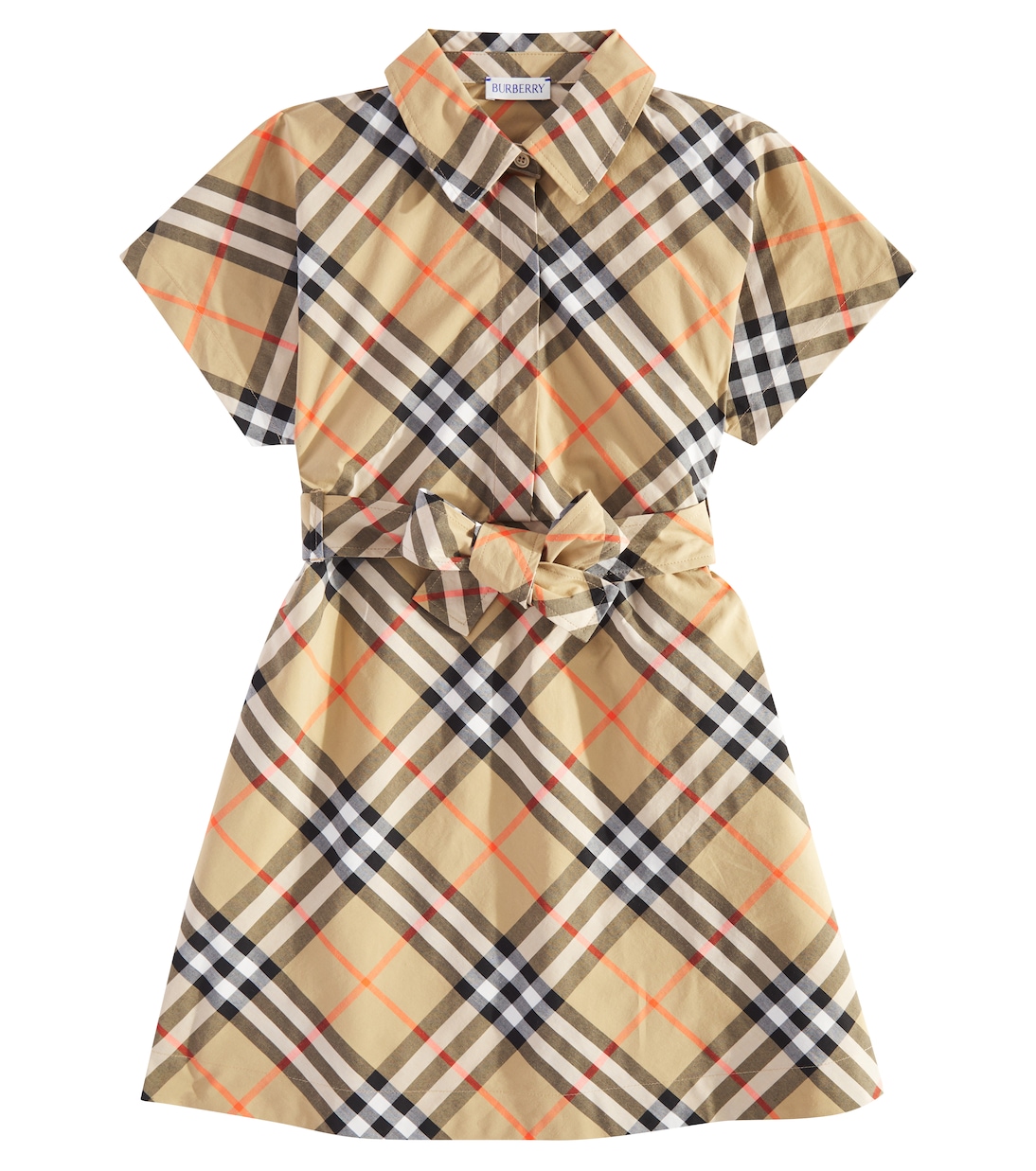 

Платье из хлопкового поплина Burberry Check Burberry Kids, Sand Ip Check