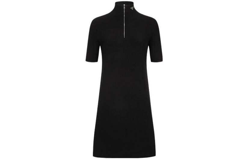 

Платье с короткими рукавами женское черное Prada