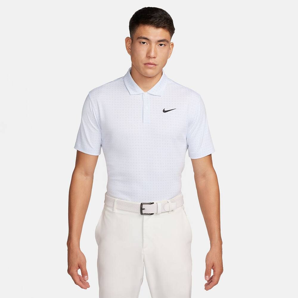 

Мужская рубашка-поло для гольфа с принтом Nike Dri-Fit, цвет White Platinum