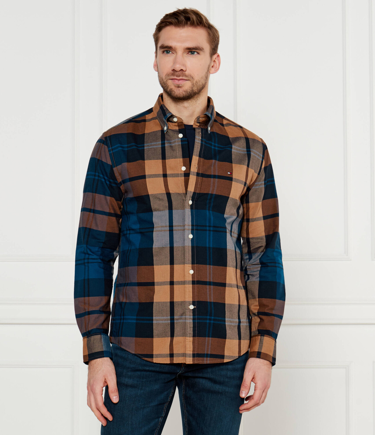 

Рубашка Tommy Hilfiger Regular Fit, коричневый