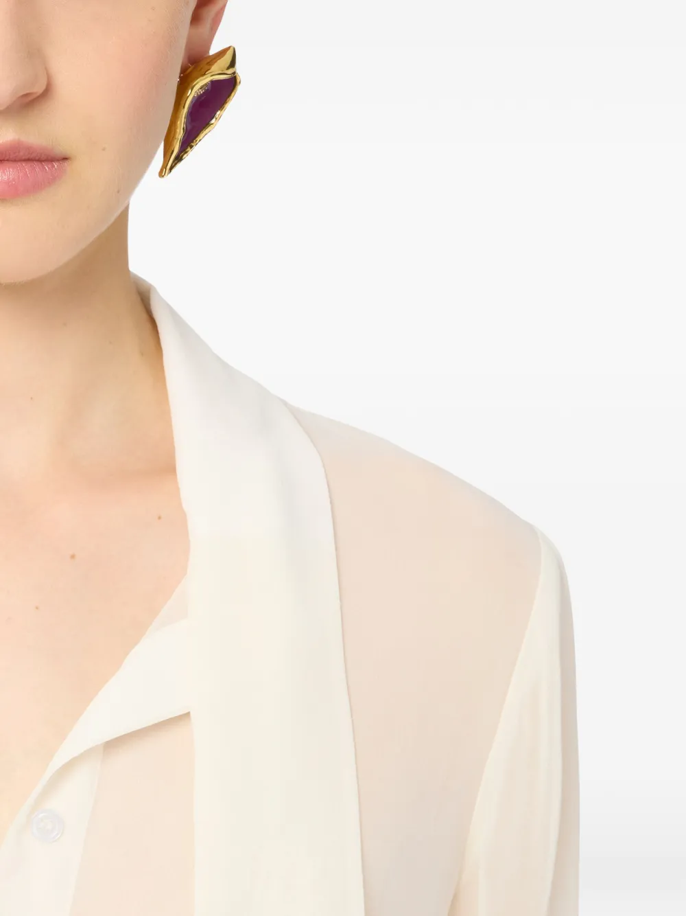 

Серьги-клипсы в виде цветка каллы Nina Ricci, золотистый