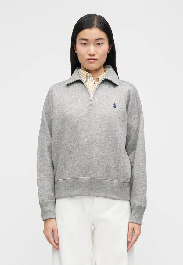 Флисовая толстовка с застежкой-молнией до середины груди Polo Ralph Lauren, Dark Vintage Heather — фото 3