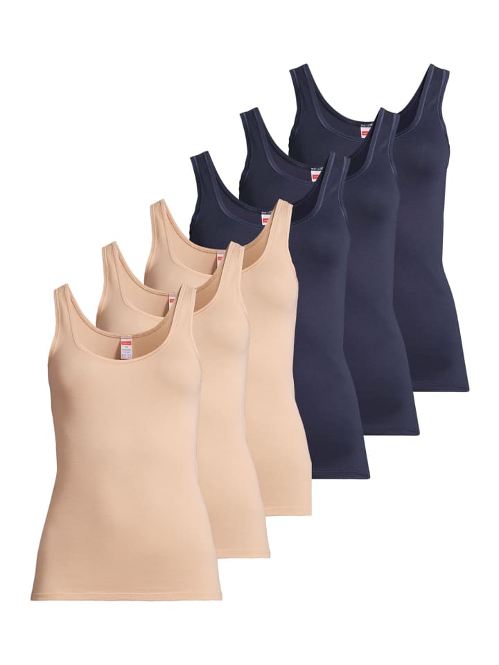 

Conta Нижняя рубашка / блузка из тонкой ребристой ткани бежевого / темно-синего цвета