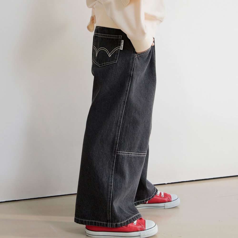 Заправленные широкие джинсы Branshes, Charcoal Gray