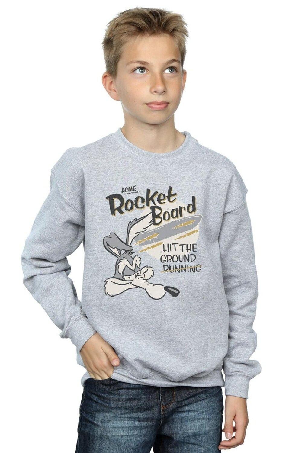 

Толстовка Wile E Coyote Rocket Board Looney Tunes, серый