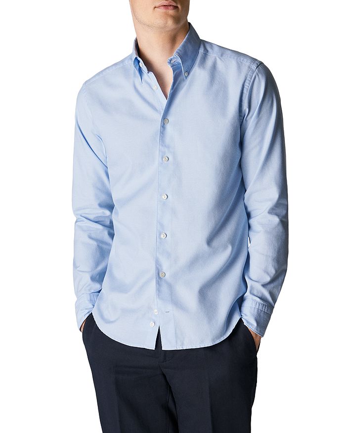 

Рубашка Slim Fit из хлопка и лиоцелла Eton, синий