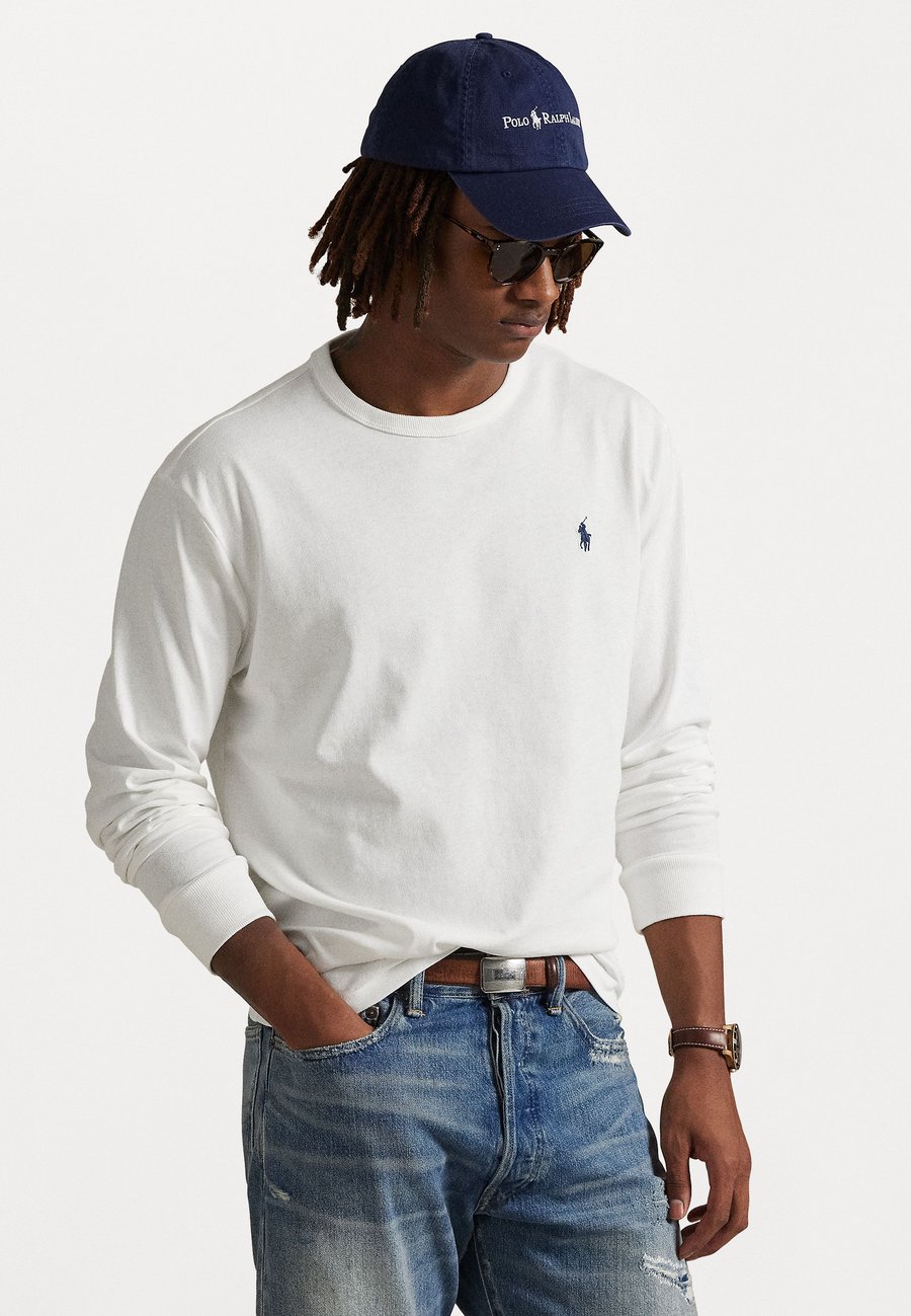 

Футболка Polo Ralph Lauren CLASSIC FIT JERSEY LONG-SLEEVE T-SHIRT, White/Dark Blue, Белый, Футболка Polo Ralph Lauren CLASSIC FIT JERSEY LONG-SLEEVE T-SHIRT, White/Dark Blue