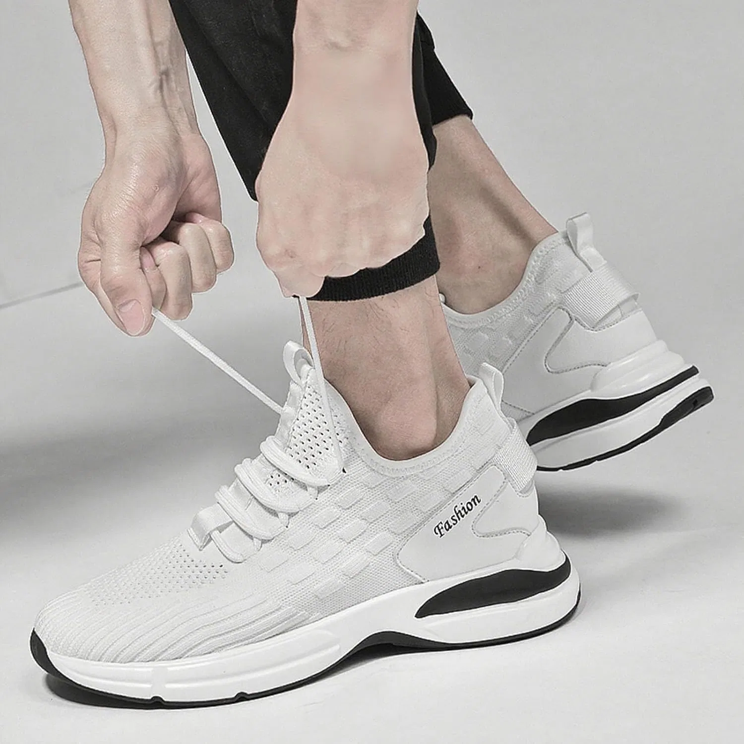 Мужские кроссовки Generisch Trainers Higher Trainers, модные, простые, дышащие, сетчатые, для бега, повседневной носки, спорта и походов, Weiß — фото 3